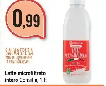 Supermercati Gulliver Consilia Consilia - Latte Microfiltrato Pastorizzato Parzialmente Scremato 1000 g(ml) offerta