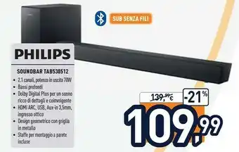 Unieuro Philips Soundbar offerta