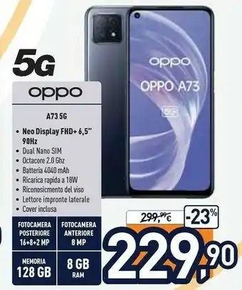 Unieuro Oppo  a73 offerta