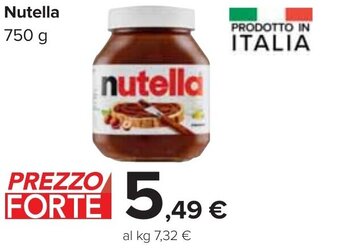 Carrefour Nutella 750 g offerta