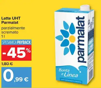 Carrefour Parmalat Latte UHT Parzialmente Scremato 1l offerta
