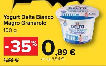 Carrefour Granarolo Yogurt Delta Bianco Magro 150 g offerta