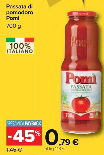 Carrefour Pomì Passata di Pomodoro 700 g offerta
