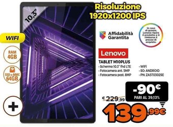 Expert Lenovo Tablet M10PLUS offerta