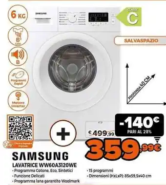 Expert Samsung Lavatrice WW60A3120WE offerta