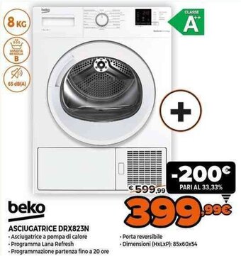 Expert beko Asciugatrice DRX823N offerta