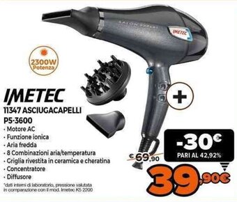 Expert Imetec 11347 Asciugacapelli P5-3600 offerta
