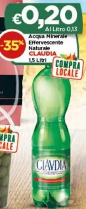 Claudia Acqua Minerale Effervescente Naturale 1,5 Litri