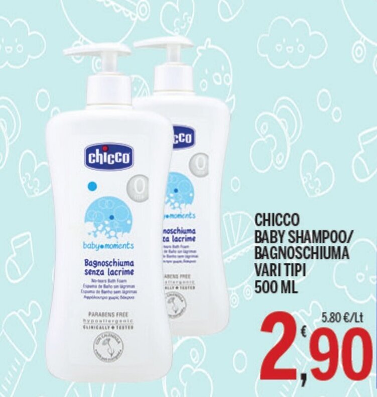 Chicco Baby Shampoo/Bagnoschiuma vari tipi 500 ml offerta di Gruppo Pascar