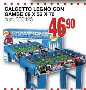 Mondo Brico Calcetto legno con gambe 68 x 36 x 70 offerta