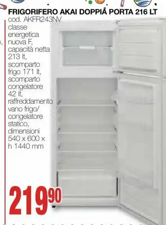 Mondo Brico Frigorifero akai doppia porta 216 lt offerta