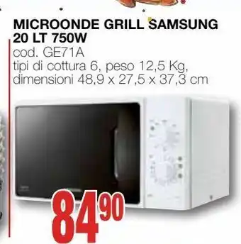 Microonde grill samsung 20 lt 750w