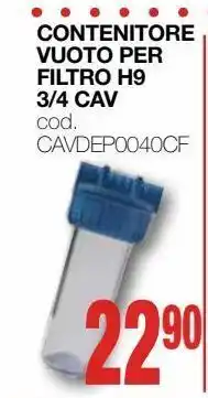 Mondo Brico Contenitore vuoto per filtro h9 3/4 cav offerta
