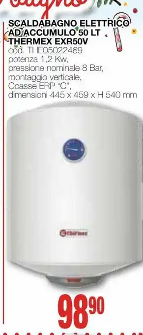 Mondo Brico Scaldabagno elettrico ad accumulo 50 lt thermex exr50v offerta