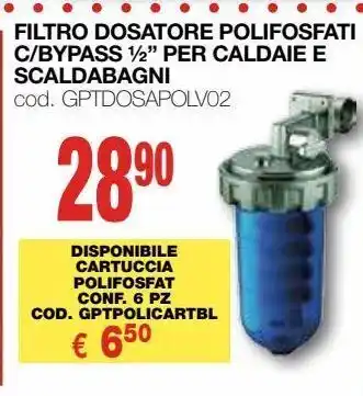 Filtro dosatore polifosfati c/bypass 1/2 per caldaie e scaldabagni
