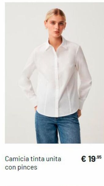 OVS Camicia tinta unita con pinces offerta