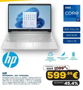 Euronics HP Notebook - 15S - FQ4003NL offerta