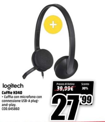 MediaWorld Logitech Cuffie H340 offerta