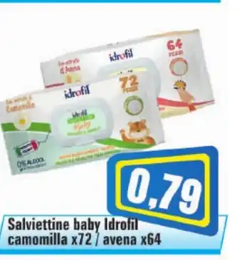 Idrohil Salviettine baby camomilla x 72 / avena x 64