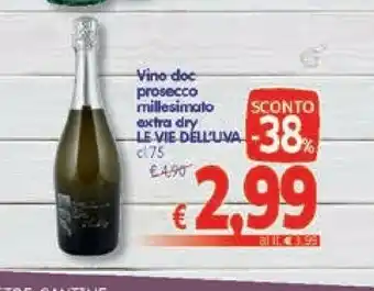 A&O Le Vie Dell'uva Vino Doc Prosecco Millesimato Exctra Dry offerta