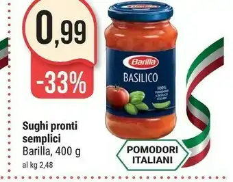Supermercati Gulliver Barilla Basilico 400 G(ml) offerta