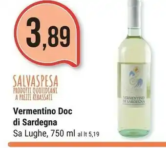 Supermercati Gulliver Sa Lughe Vermentino DOC Di Sardegna 750 Ml offerta