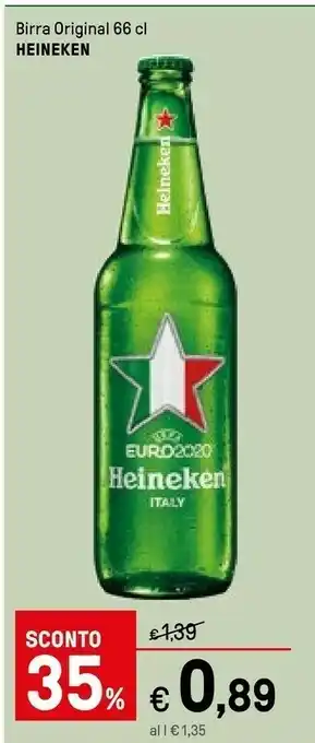 Iper La Grande Heineken Birra Original 66 Cl offerta