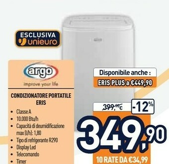 Unieuro Argoclima Eris 65 DB Bianco offerta