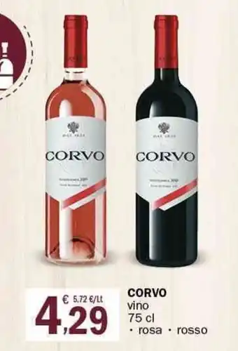 Crai Corvo vino 75 cl rosa / rosso offerta