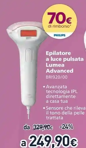 Unieuro Philips Lumea Advanced BRI920/00 IPL - Dispositivo Di Epilazione offerta