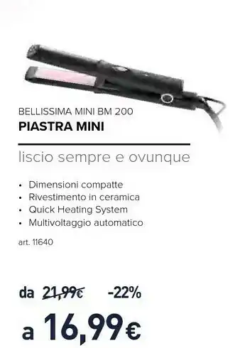 Unieuro Imetec Bellissima Mini BM 200 Piastra Mini offerta