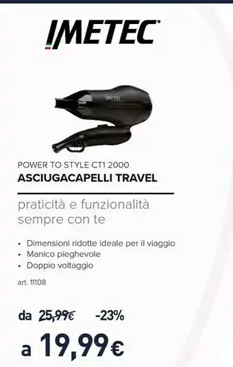 Unieuro Imetec Bellissima CT1 2000 1400W Nero offerta