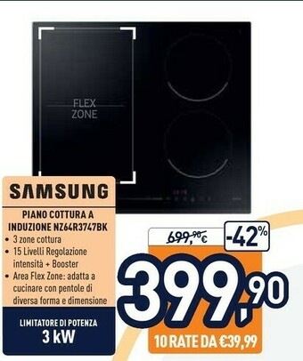 Samsung NZ64R3747BK Nero Da Incasso 60 Cm A Induzione 4 Fornello(i)