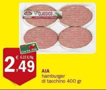Crai AIA hamburger di tacchino 400 gr offerta