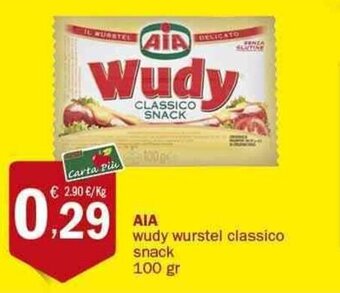 Crai AIA wudy wurstel classico snack 100 gr offerta