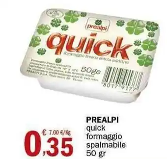 Crai Prealpi quick formaggio spalmabile 50 gr offerta