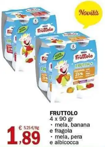 Crai Fruttolo 4 x 90 gr mela, banana e fragola offerta