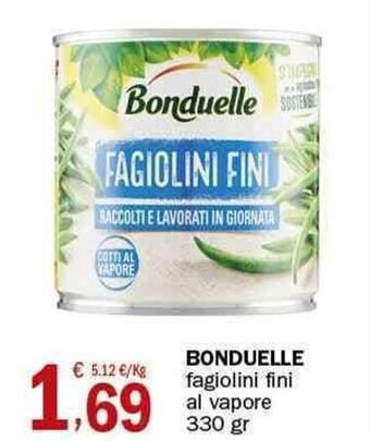 Crai Bonduelle fagiolini fini al vapore 330 gr offerta
