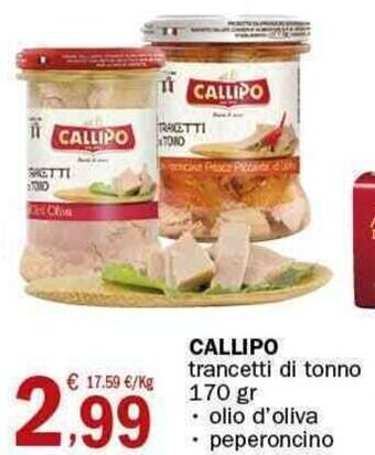Crai Callipo trancetti di tonno 170 gr offerta