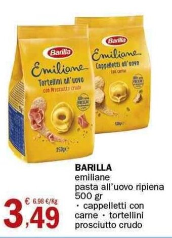 Crai Barilla emiliane pasta all'uovo ripiena 500 gr offerta