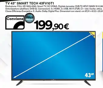 Ipercoop Smart Tech TV 43" 43FV10T1 offerta