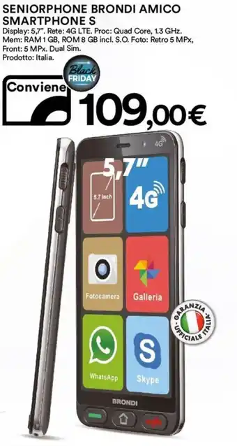 Ipercoop Brondi Smartphone Amico Smartphone S offerta