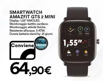 Ipercoop Amazfit Smartwatch GTS 2 Mini offerta