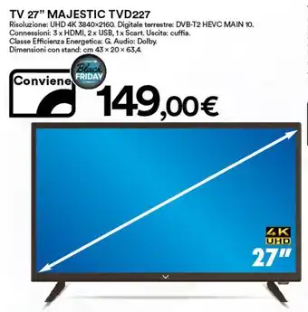 Ipercoop Majestic TV 27" TVD227 offerta