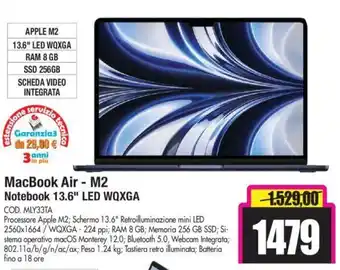 MacBook Air - M2 Notebook 13.6'' LED WQXGA