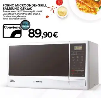 Ipercoop Samsung Forno Microonde+Grill GE732K offerta