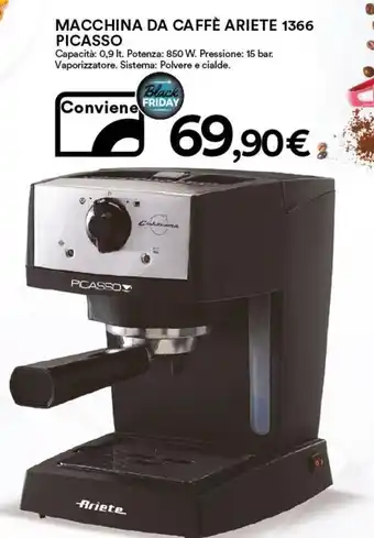 Ipercoop Ariete Macchina da Caffè 1366 Picasso offerta