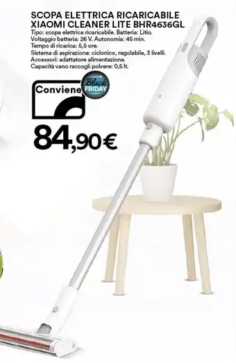 Ipercoop Xiaomi Scopa Elettrica Ricaricabile Cleaner Lite BHR4636GL offerta