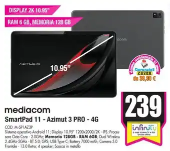 Wellcome mediacom SmartPad 11 - Azimut 3 Pro - 4G offerta