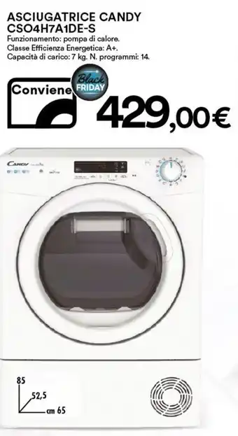 Ipercoop Candy Asciugatrice CSO4H7A1DE-S offerta